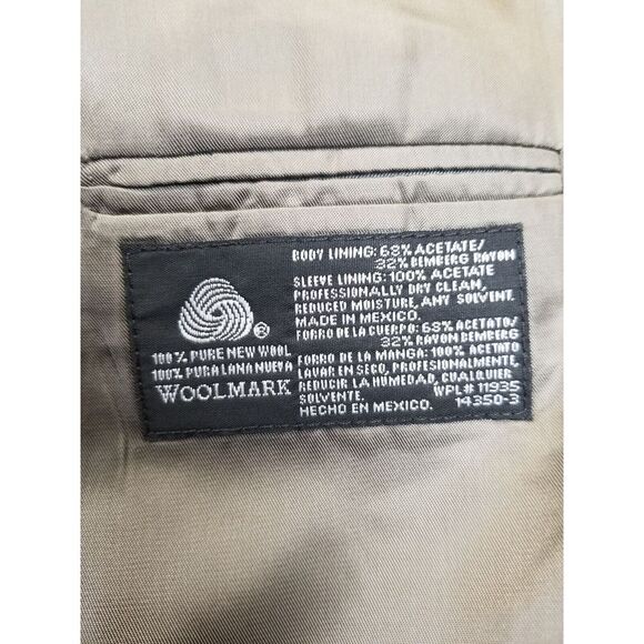 Stafford Blazer Men's 43R Black Executive 100% Wool Jacket Sport Coat Formal - Picture 7 of 9